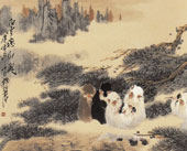 白云恋山图